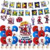 Hot-Selling Spider-Man & Friends Disposable Plate Set with Balloon Decorations for Parties