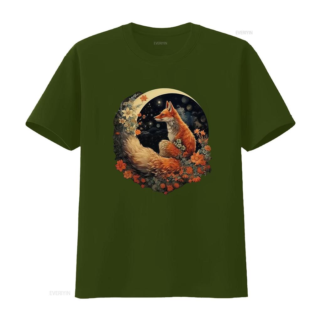 Whimsigoth Fox Moon T Shirt Goblincore Witchy Celestial Fairycore Dark Cottagecore Witch Nature Aesthetic Vintage Washed