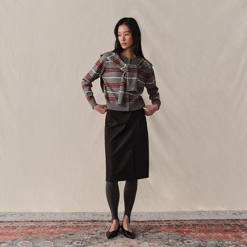 Women's Color-Block Stripe Knit Cardigan & Shawl Set