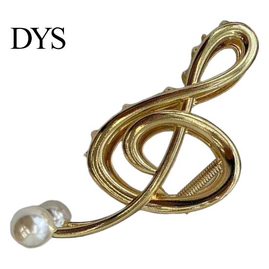 Unique Hair Clip Claw Musical Note Shape Faux Pearl Wedding Back Head Shower Decorative Accessory