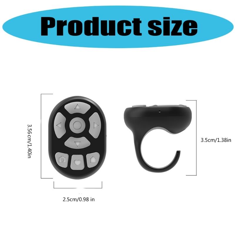 Multifunctional Phone Rings BLE5.3 Remote Control for Videos Reading Lightweight Design Wide Compatibility