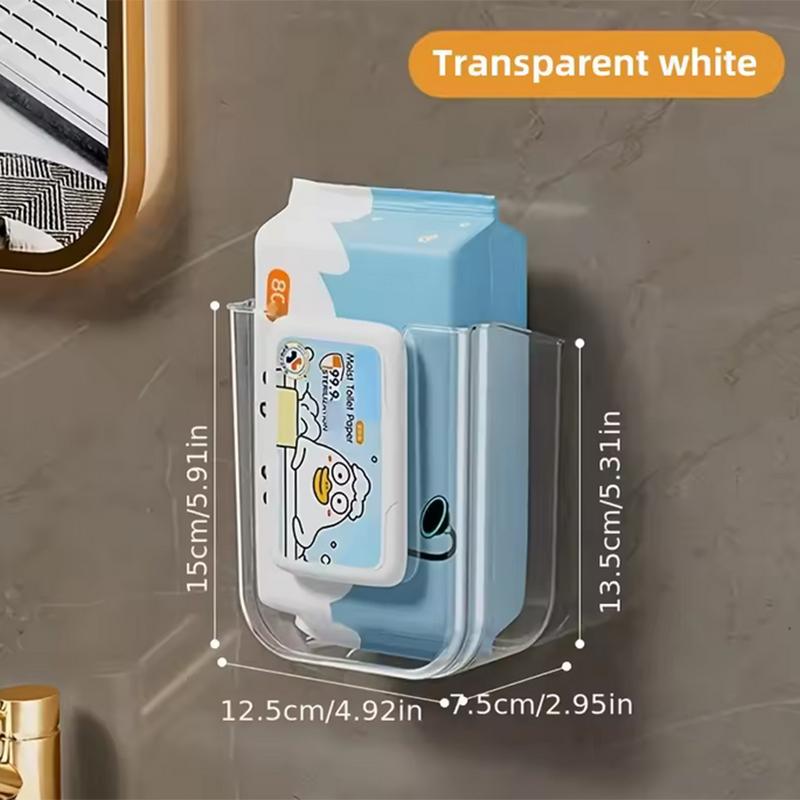 Bathroom Non Perforated Wall Mounted Wet Tissue Storage Box With Large Opening And Strong Load-Bearing Capacity