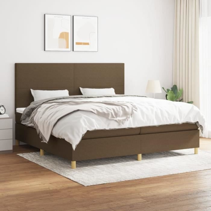 3142204 vidaXL Divan Bed with Mattress Dark Brown 200x200 Cm