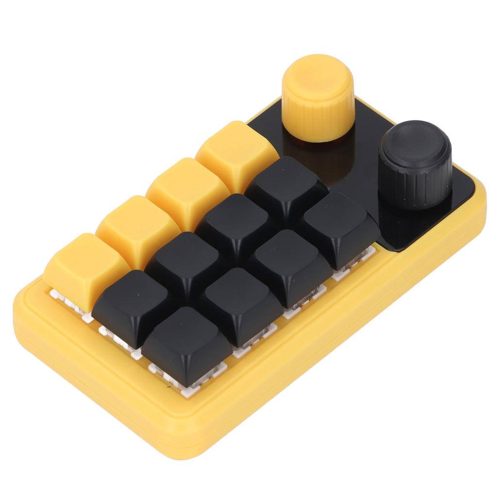 One Handed Programmable Mechanical Keyboard 12 Keys Dual Knob Red Switch RGB Programmable Keypad