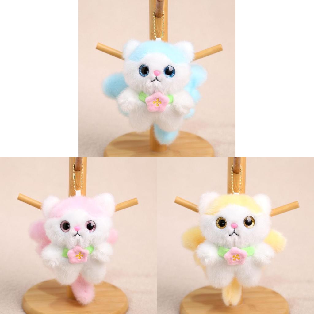 Blumenengel Katze Plüsch Schlüsselanhänger Für Mädchen Frauen Geschenk Zubehör