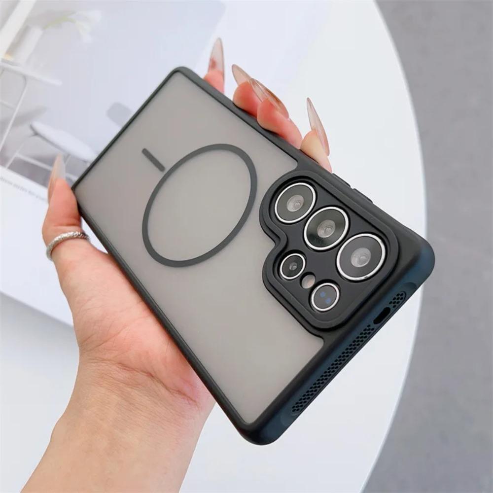 Frosted Matte Acrylic Phonw Case For Samsung Galaxy S26 Ultra S25 S24 S23 Ultra Plus + Shockproof Magnetic Wireless Charge Cover