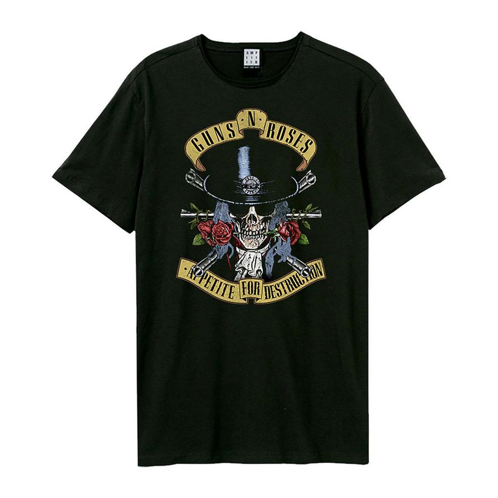 Amplified Unisex Adult Top Hat Skull Guns N Roses T-Shirt