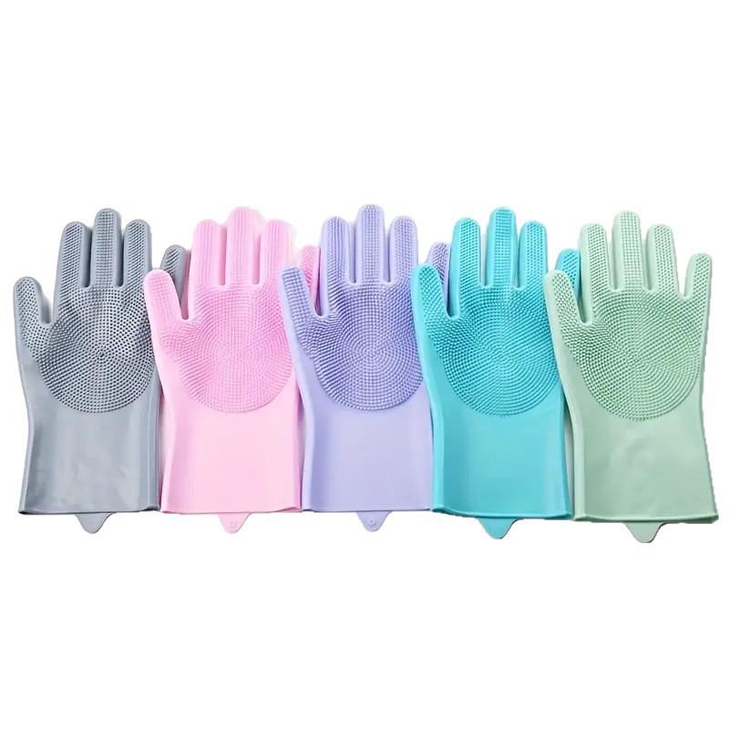 Silicone Dishwashing & Pet Bathing Gloves - Waterproof, Durable, Anti-Scratch for Women
