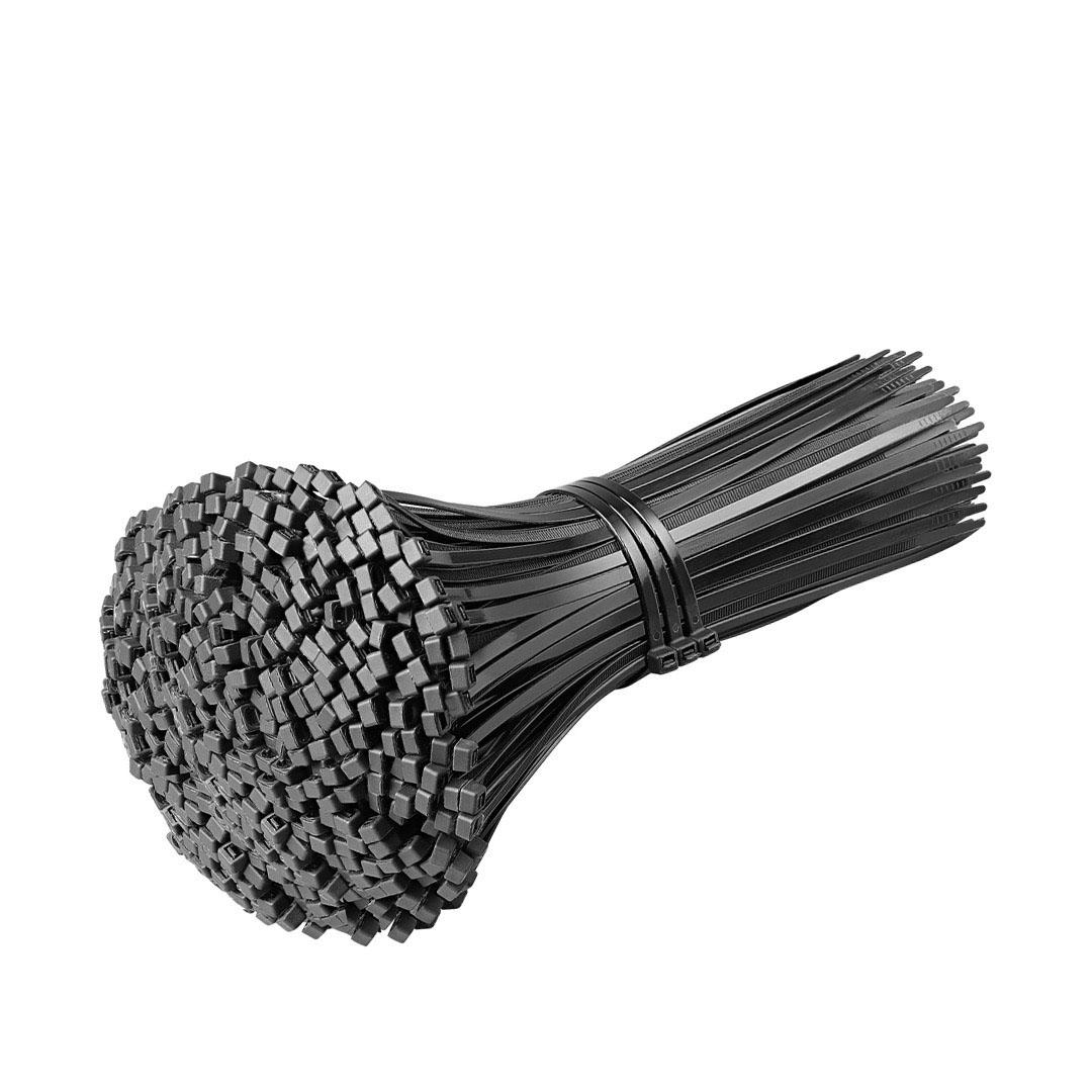 

100 шт. 1 мішок чорний Набір нейлонових кабельних стяжок із застібкою-блискавкою Самоблокуюча пластикова нейлонова стяжка 1 кільце для кріплення Loop Wire Wra 3x100mm