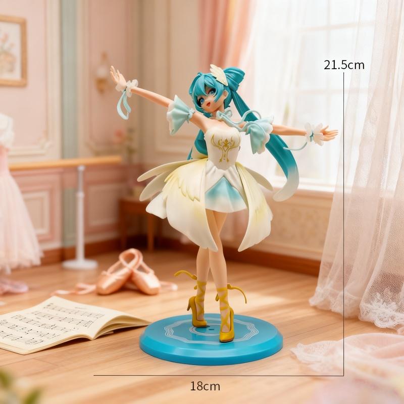 New Noble and Elegant Swan Ballet Hatsune Miku Pvc Character Model Ornament Animation Collector Statue Desktop Decoration