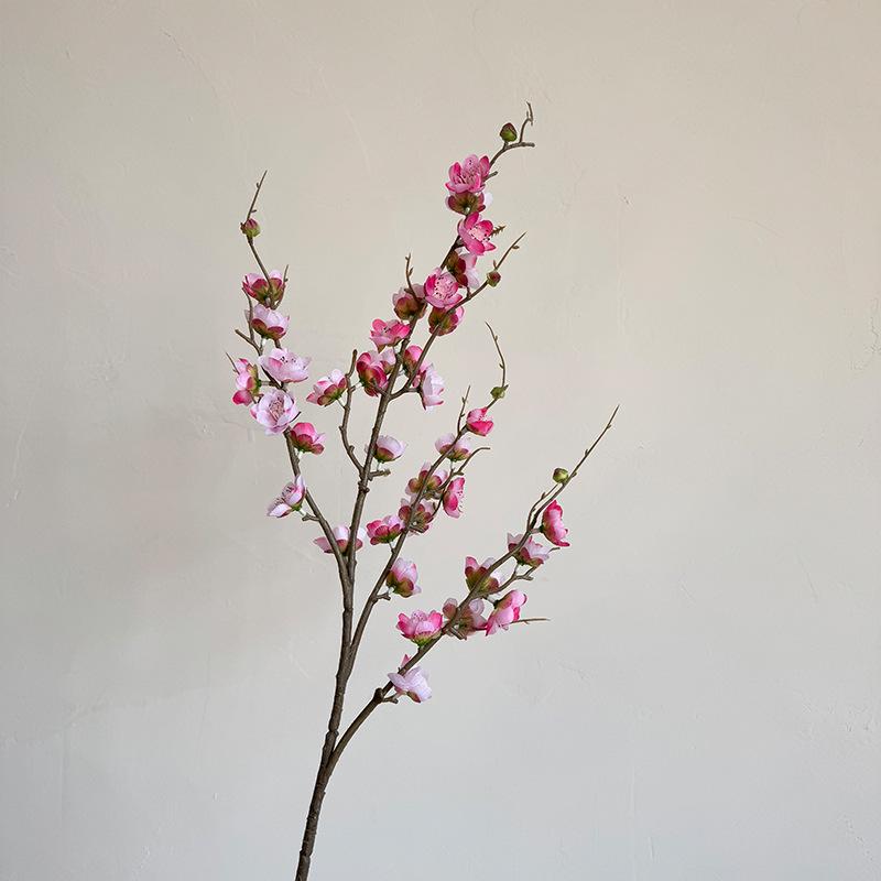 Zen Style Chinese Decor: Four-Pronged Plum Blossom Simulation - Cherry Blossom Wax Plum Faux Flowers for Home and Hotel Arrangements