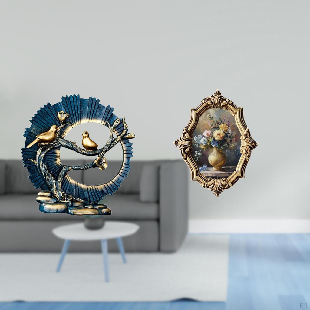 Resin Figurine Craft And Vintage Photo Frame Art for House Office Living Room Bedroom Gallery Desk