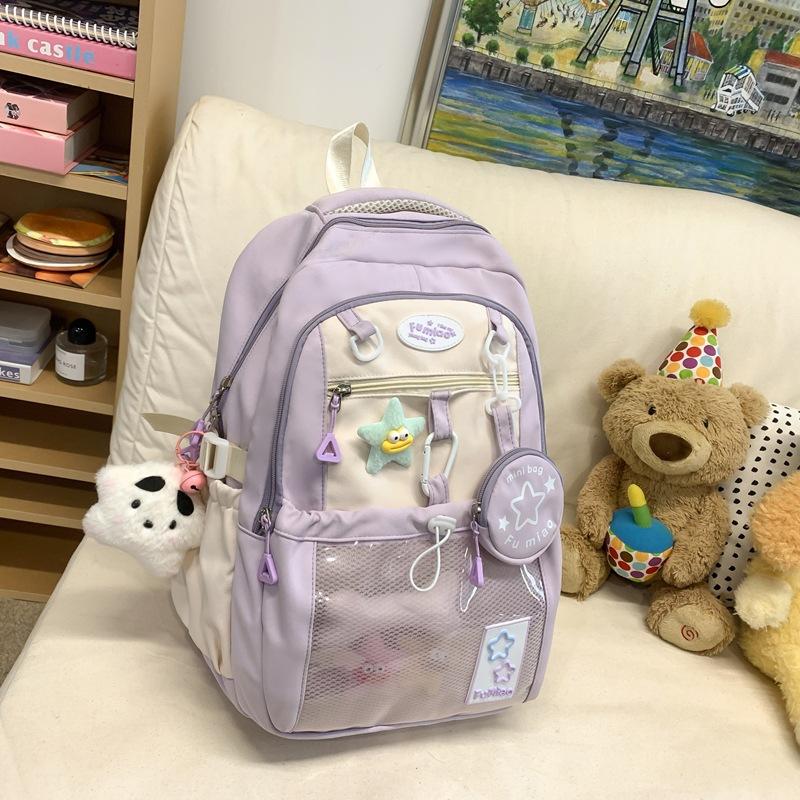 Schultasche College-Stil Schultasche Mädchen Mittelschule Koreanische Version Niedlicher Reiserucksack Einfach Große Kapazität High-School-Schülerrucksack