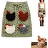 Șorț Handmade Croșetat pentru Ouă de Pui, Șorț Stil Fermă pentru Colectarea Ouălor cu Buzunare pentru Pui pentru Crescătorii de Pui din Curte