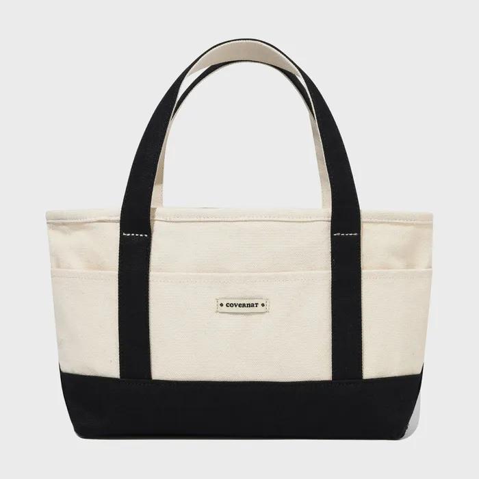 Clover Heart Mini Canvas Tote Bag Ivory
