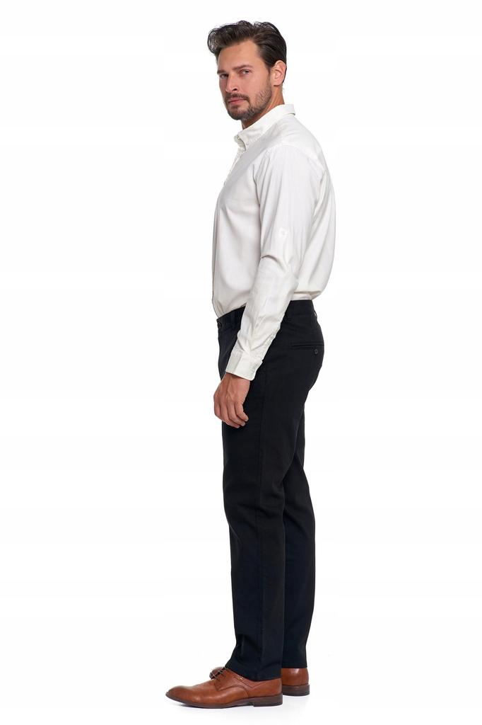 Men's Cotton Pants Classic Chinos Pockets Elegant MORAJ 31 BLACK