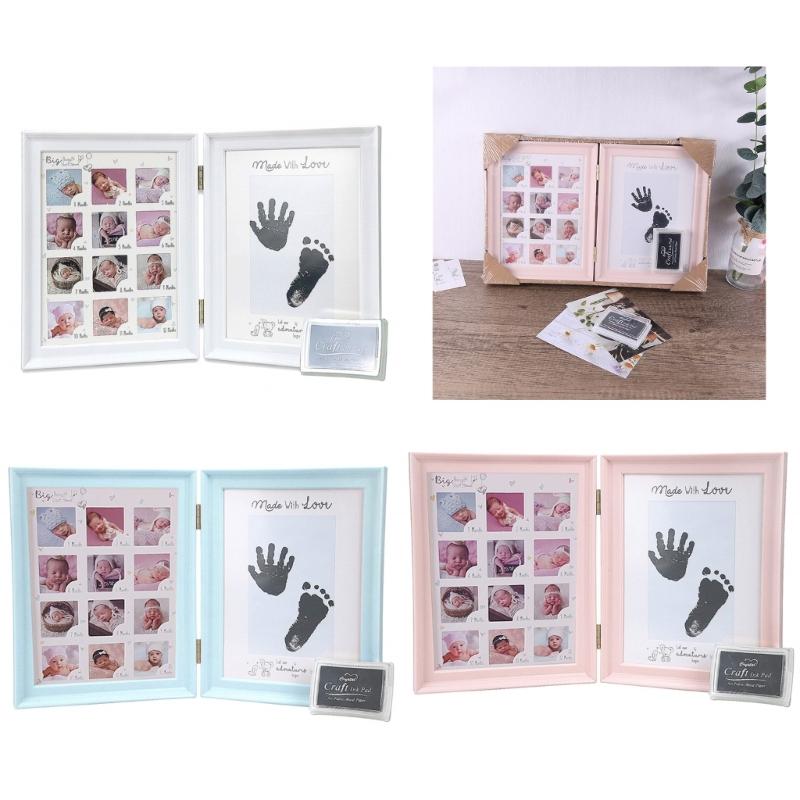 Foldable Picture Frame for Newborn Photo Frame Nursery Table Display Footprint Handprint Keepsake Frame House Decoration