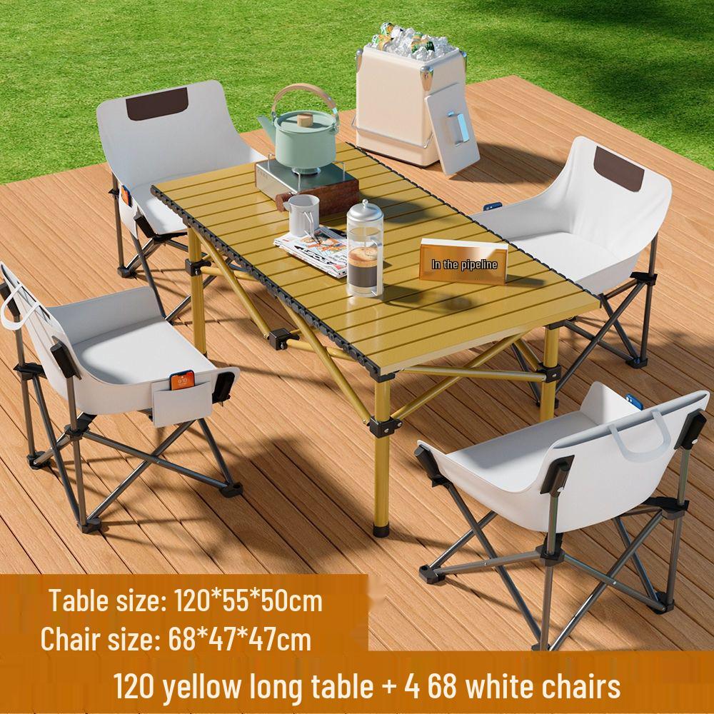 Portable Folding Table and Chairs Set for Outdoor Camping and Picnics