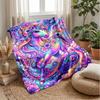 Manta Temática Fantasia Unicórnio Arco-Íris Leve Quente Manta de Flanela Manta Decorativa para Decoração de Casa