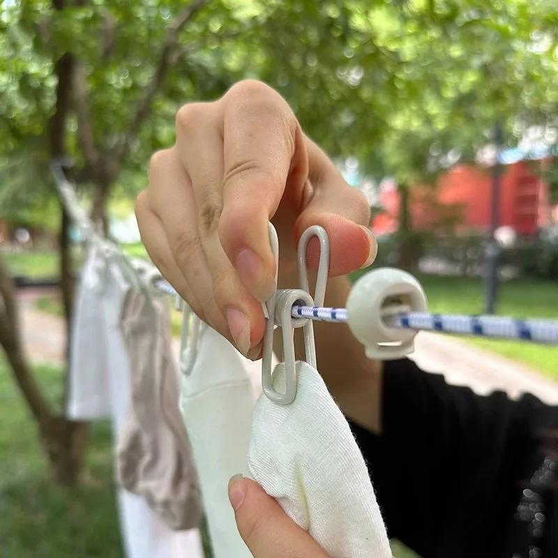 Tragbarer Wäscheleinenhaken mit Klemme für Reisen, Hotelwäschetrocknung ohne Bohren, winddicht und unerlässlich für Reisen