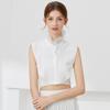 Elegant White Pleated Ruffle High Collar Detachable Sweater Blouse Stand Collar Girls Half Shirt Collar Neckwear Top