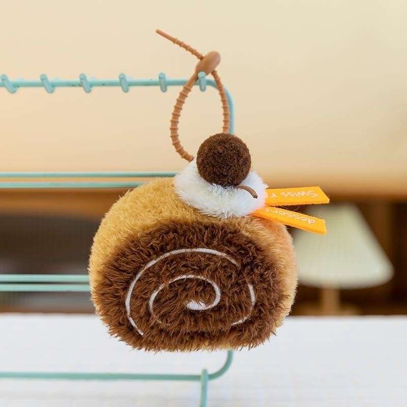 Cake Three Fun Names Coffee Biscuits Plush Toy Pendant For Decoration Bag