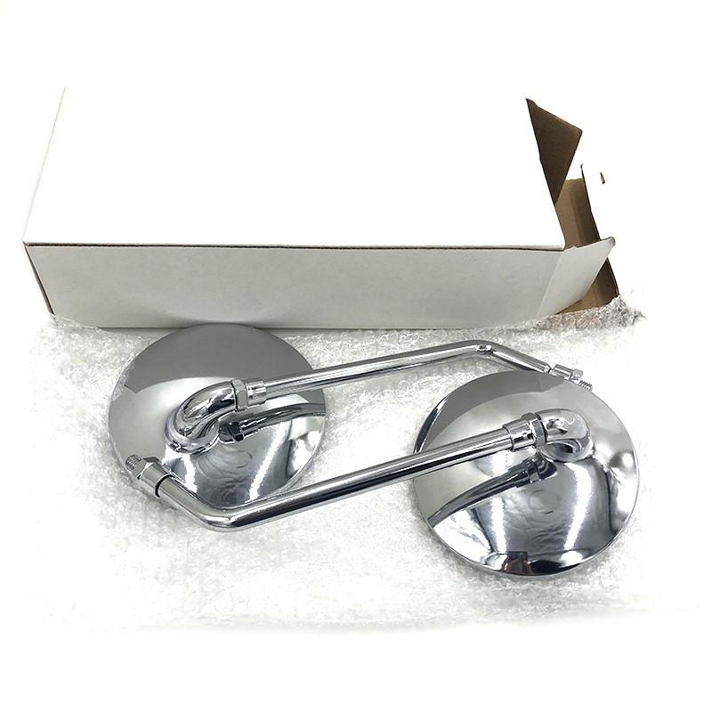 Universal Chrome Plated Motorcycle Scooter Rearview Mirror ABS Housing Glass Lens Street Bike Cruiser