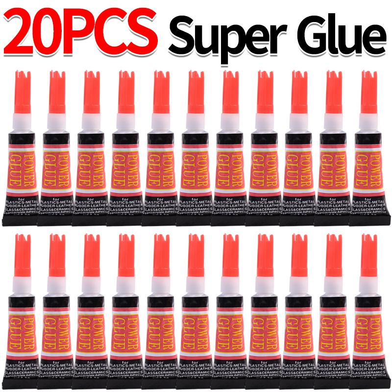 20/10pcs Liquid Super Glue Wood Rubber Metal Glass Cyanoacrylate Adhesive Stationery Store Nail Gel Instant Strong Bond Leather