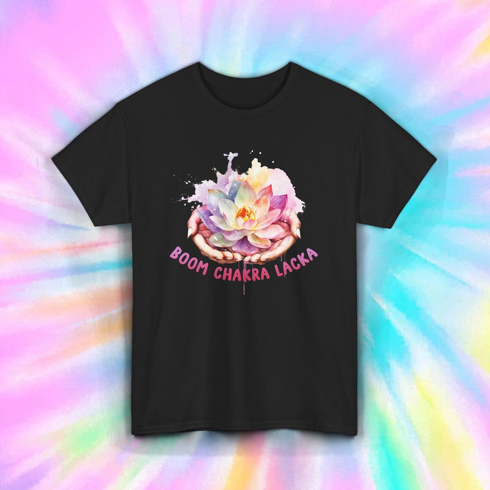 Boom Chakra Lacka Shirt Hands Holding Lotus Watercolor Mindful Tee S-5XL M