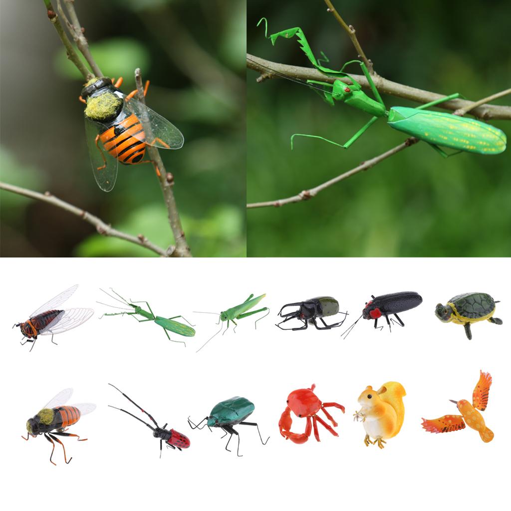 MagiDeal Artificial Lifelike Insects Model Cicada Figurines Home Garden Art Craft Decor DIY Tree Decor Kids Play Toy