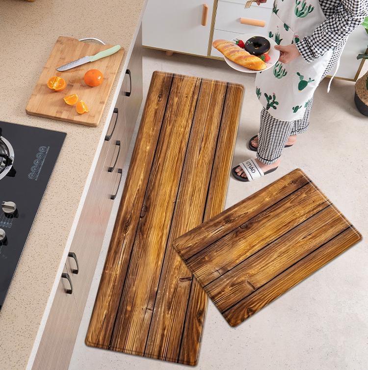 

Кухонні килимки з дерев’яним принтом для підлоги, проти втоми, м’які килимки для ванної кімнати, для ванної кімнати, килимок для вітальні, килимок для пральні 50x160cm 1pcs