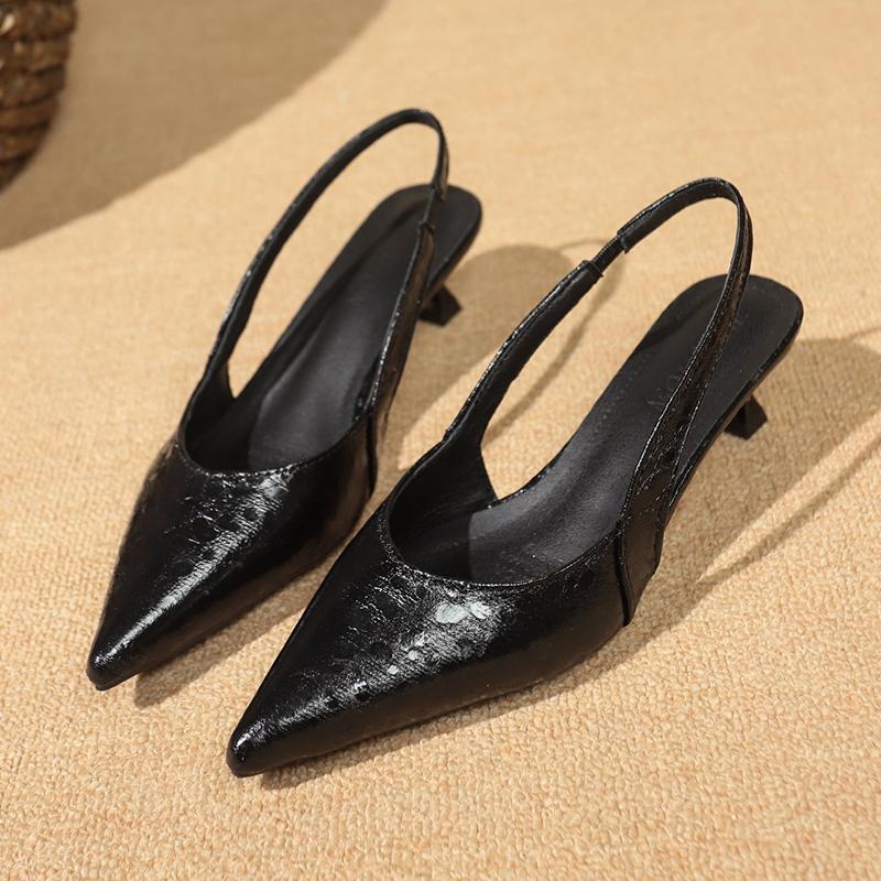 Fashion Summer New Baotou Thin Heel Sandals Women Fashion Pointed Shallow Mouth Soft Sole Anti-slip Wear-resistant Low Heel Shoes