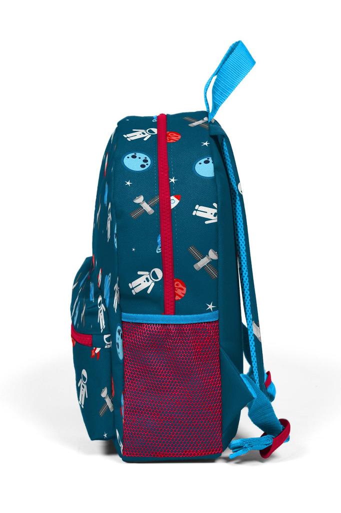 Minik Yuva Backpack Indigo Red Space Pattern Two Compartments 23354