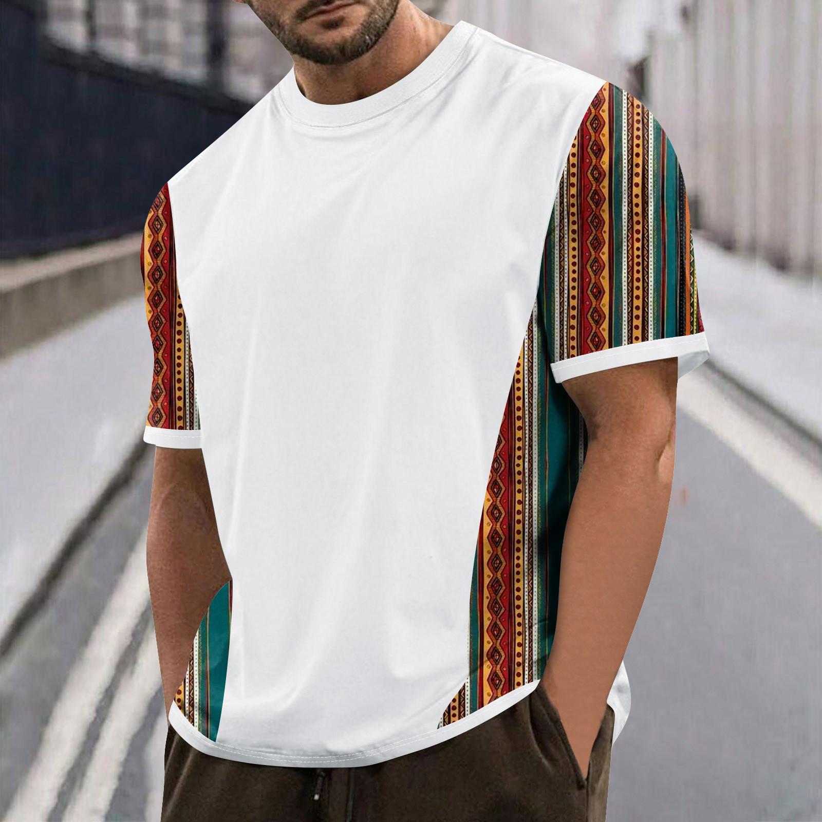 

Мужские футболки с графическим принтом, уличная повседневная одежда с короткими рукавами и принтом XL белый