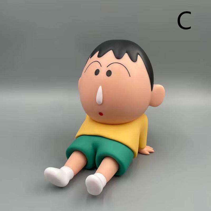 12Cm Crayon Xiaoxin Anime Lazy Phone Holder Phone Stand Desktop Decoration Trendy Play Handmade Model Doll Birthday Gift Toy