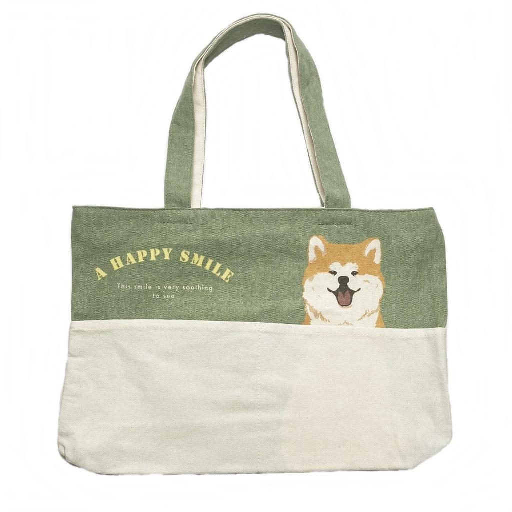 A4 Canvas Tote Bag with Cat and Dog Zipper Suitable for Carrying or As a Secondary Cat or Dog Prints, Horizontal, Closure, Lightweight, Bag, Design,