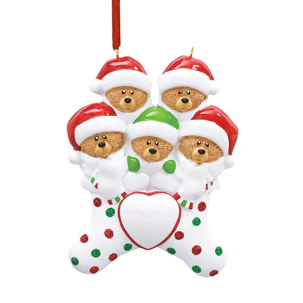 Resin Christmas Brown Bear Pendant Love DIY Name Pendants Christmas Tree Decoration  Christmas Day