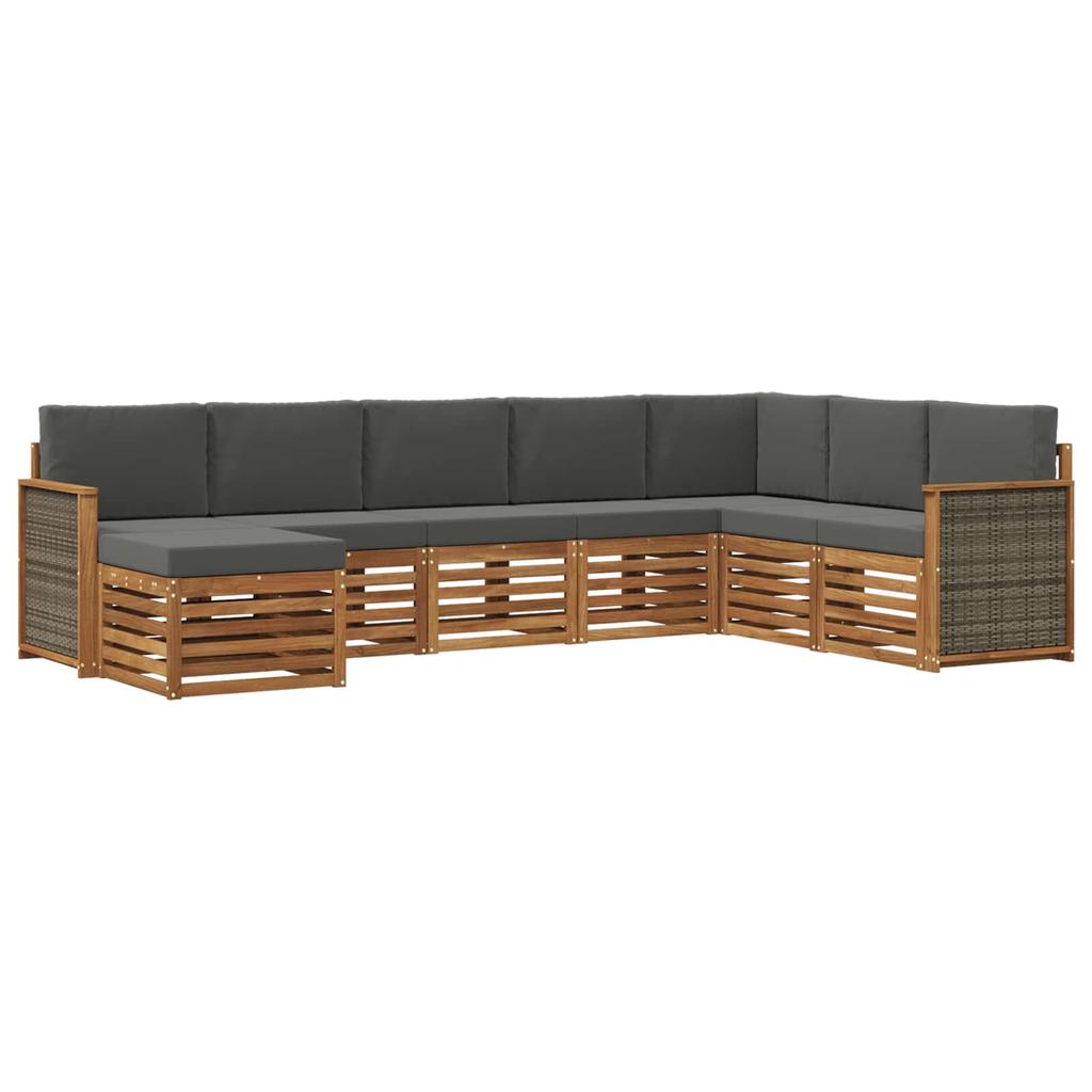 Outdoor Sofa Set with Cushions 6 pcs Natural and Anthracite