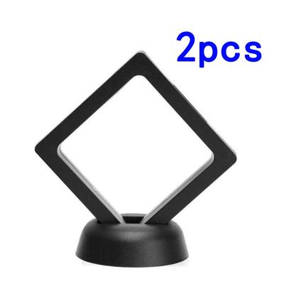 90*90mm Coin Frame Decoration Black Plastic Floating Holder Box Square