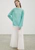 UMARMUNG Italian Sheer Mohair Crewneck Pullover_Aqua