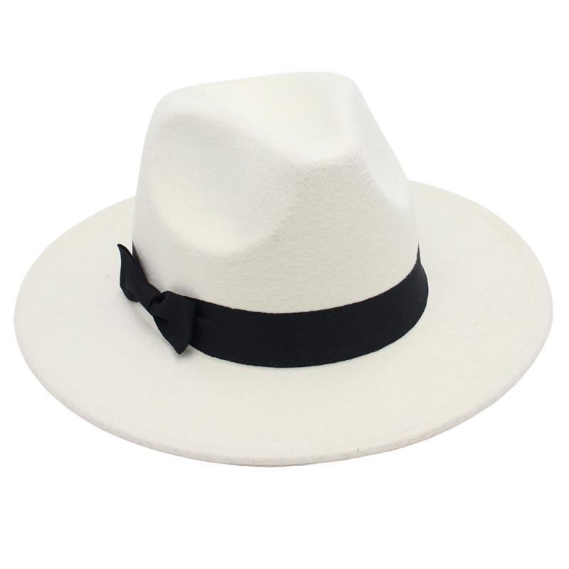 Vintage Performance Zylinder Schleife Anzug Jazzhut Herren und Damen Ausländischer Filzhut Hepburn Tweedhut