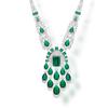Colier Tassel de Lux Superb cu Zirconiu Cubic și Smarald pentru Femei - Bijuterie Statement Nupțială - Accesoriu pentru Petrecere de Seară și Concursuri