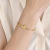 Yellow Gold Color Butterfly Link Chain Bracelets for Women Pulsera Femme Wristband New Fashion Jewelry Accessories Party Gifts