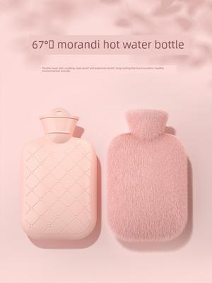 Hot Water Bottle for Warming, Plush Hot Water Bag for Stomach, Bed, and Hand Warming, Explosion-Proof, Suitable for Female Students and Menstrual