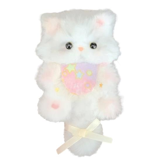 DIY Kitten Keychain Kit Fluffy Cat Plush Toy Craft with Step-by-Step Tutorial Soft Materials Pack for Handmade Bag Charm Cute Gift for Kids Adults