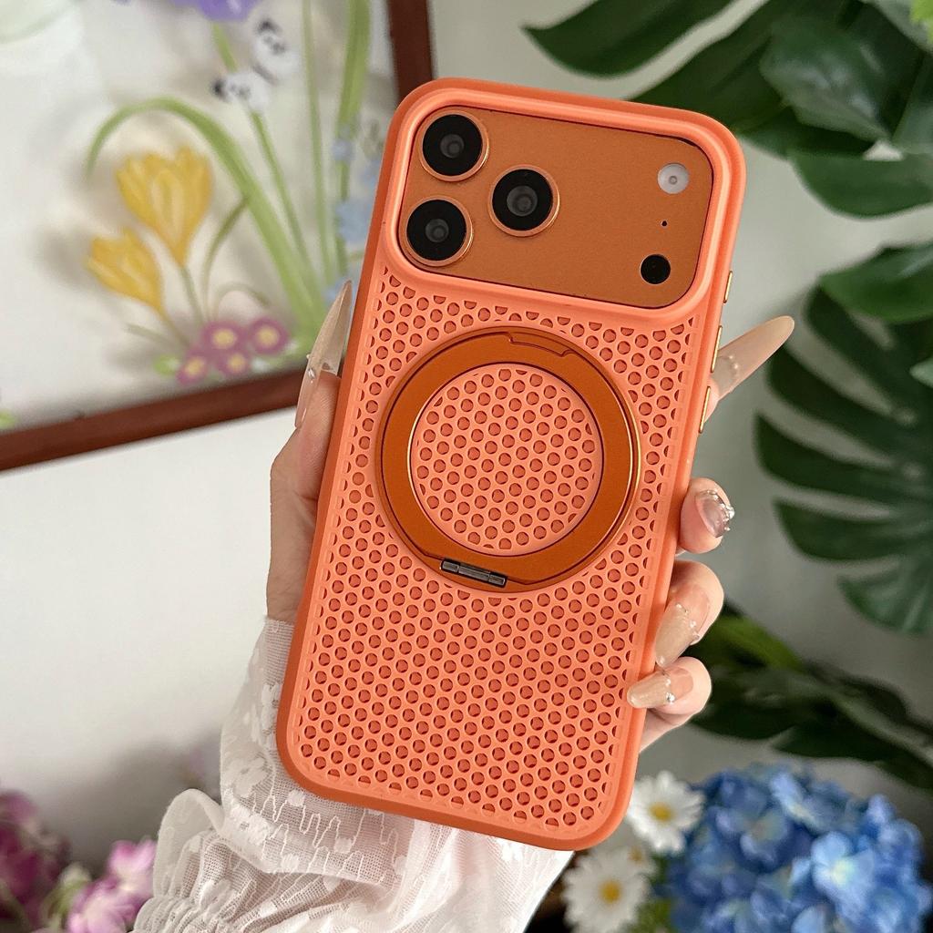 Applicable to iPhone11PROMAX two-color honeycomb heat dissipation 111 degrees rotating magnetic suction bracket Apple 11 mobile phone case