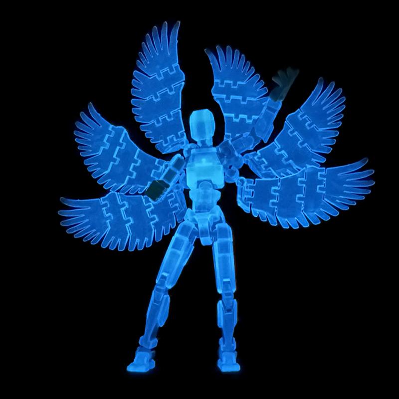 Cartoon Movable Figure With Wings Assembleable Male And Female Luminous Figure Toys