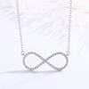 Elegant Sterling Silver Pink Infinity Necklace with European & American Style