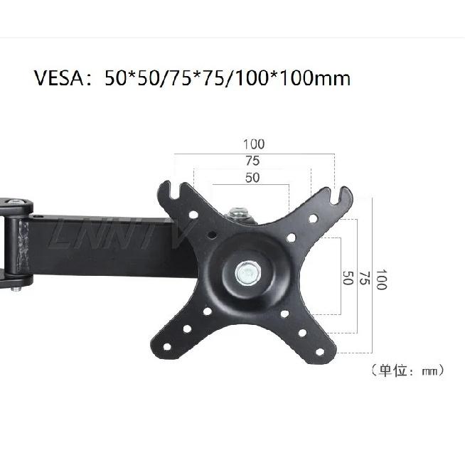 Monitor Universal Extension Arm Black White Desktop Stand Full Motion Steel Suporte Monitor Holder 14"-27" Mount Bracket