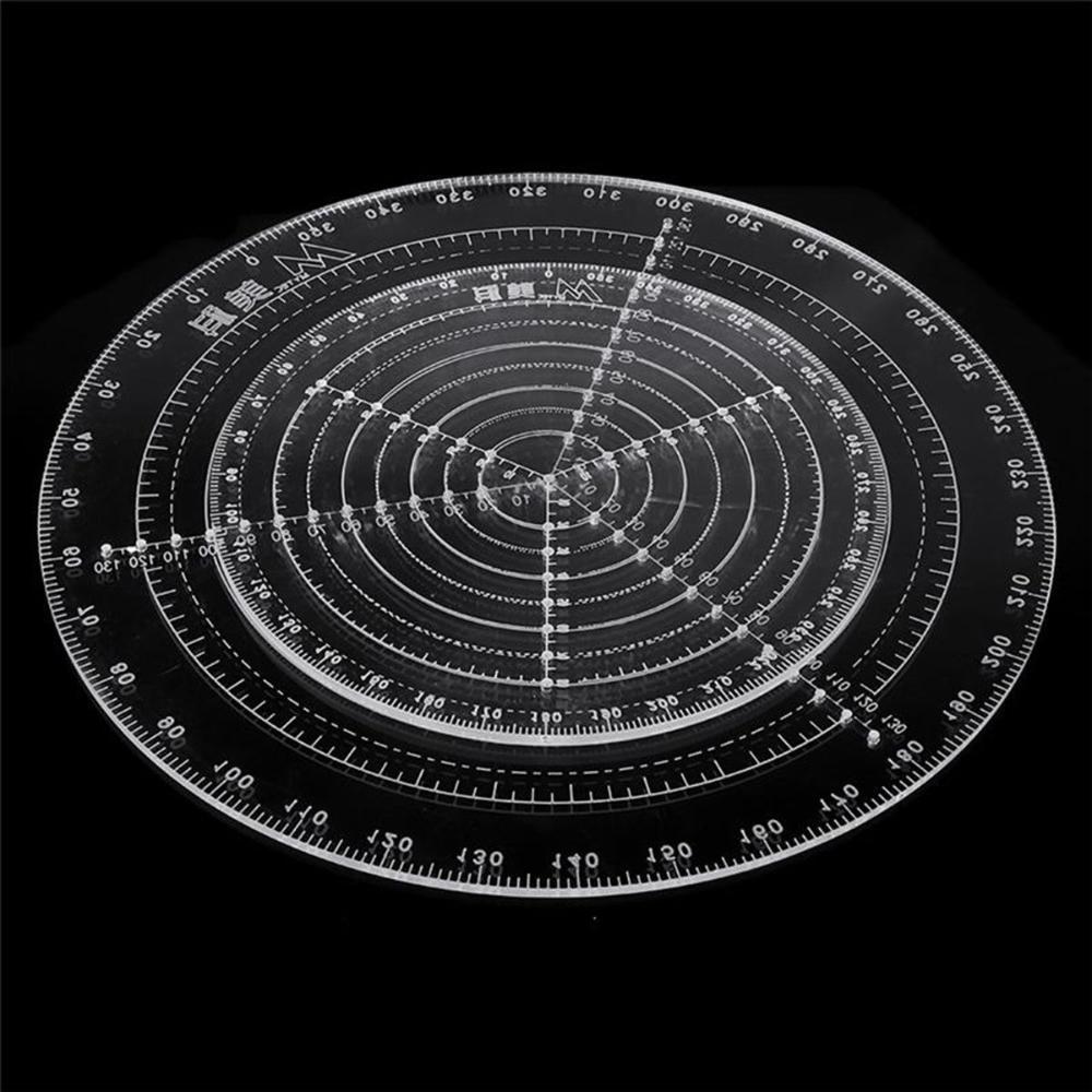 20/30cm Circle Gauge Clear Acrylic Compass Centering Tool Center Finder Lathe Work
